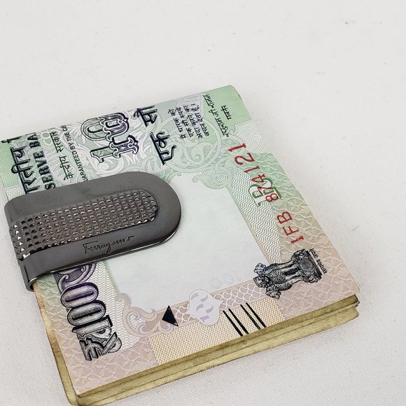 Salvatore Ferragamo Money Clip in Gun Metal - Picture 8 of 8